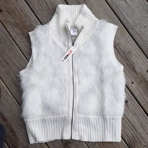 Bongo womens faux fur sweater vest size xl